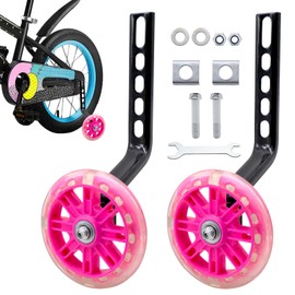 Stabilisers, bicycle stabilisers for children, for 12 14 16 18 20 inch children's bicycle, training wheels, safety stabilisers, pink