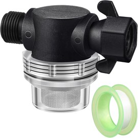 Dreyoo Water Pump Strainer Filter, Compatible with Shurflo Swivel Nut 255-315, 1/2 Inch Fitting with 50 Mesh Stainless Steel Screen and 6.6 FT Tape