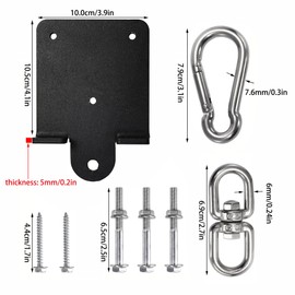 ECEOCC Heavy-Duty Punching Bag Hanger - 360° Swivel Mount Bracket for Boxing, Muay Thai, Yoga Swings & Hammocks - Universal Ceiling/Wall/Beam Mount - Includes Carabiner & Swivel Hook