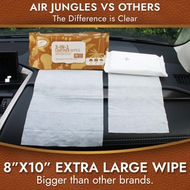 Air Jungles 3in1 Leather Cleaner Wipes 70 Count (3 Pack), XL 8x10 Inch