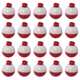 ZZHXSM Fishing Bobber 20PCS Red and White ABS Plastic Snap-on Fishing Floats Bobber Round Buoy Fishing Tackle Accessories 13mm/0.5Inch