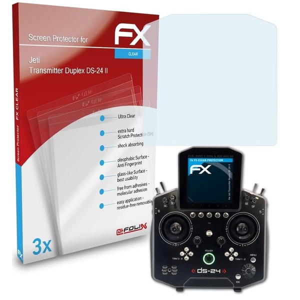 atFoliX Screen Protector Compatible with Jeti Transmitter Duplex DS-24 II