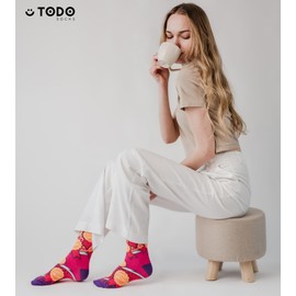 TODO Colours Funny Socks with Motif - Multicoloured, Colourful, Crazy for the Joy of Life, Super Mom