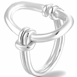 Jude Jewelers Stainless Steel Oval Shaped Open Karma Style Promise Anniversary Statement Wrap Ring (Silver, 11)