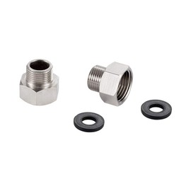 Ibergrif Ibergrif M3/8"-M1/2" UK Compression Adaptors Connector from 3/8 Inch to 1/2 Inch, Metal, Chrome, Silver