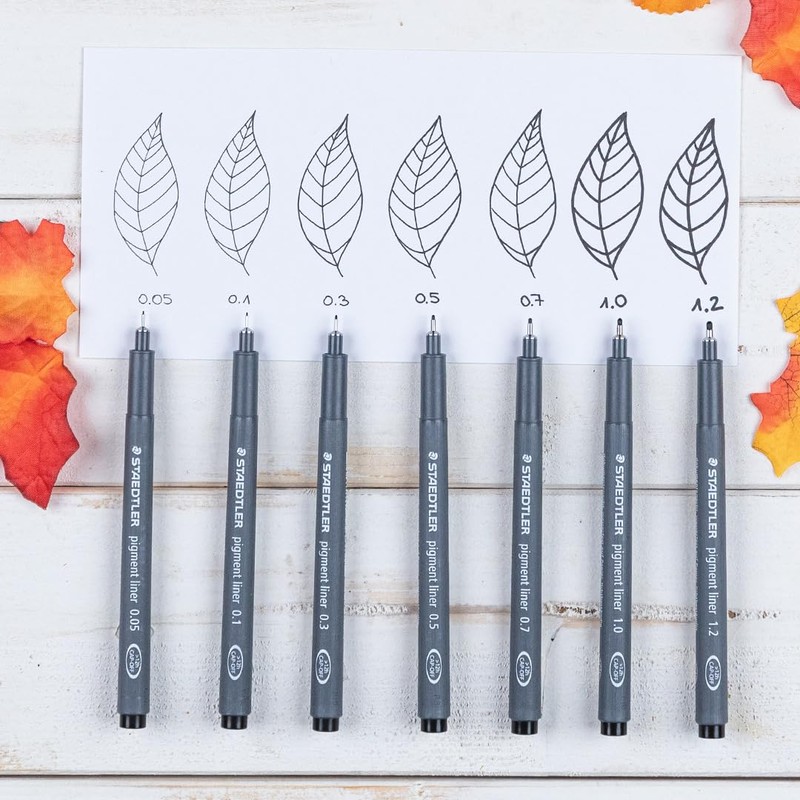 STAEDTLER 308 Pigment Liner Fineliner Pens | Black Fineliners Wallet