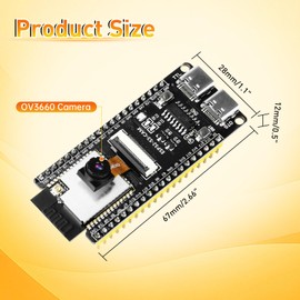 ESP32-S3-CAM Development Board with OV3660 Camera, 16MB Flash 8MB PSRAM ESP32-S3-WROOM N16R8 Module with Dual USB-C WiFi BT MCU Microcontroller for IoT, MicroPython,DIY Projects and AI Project