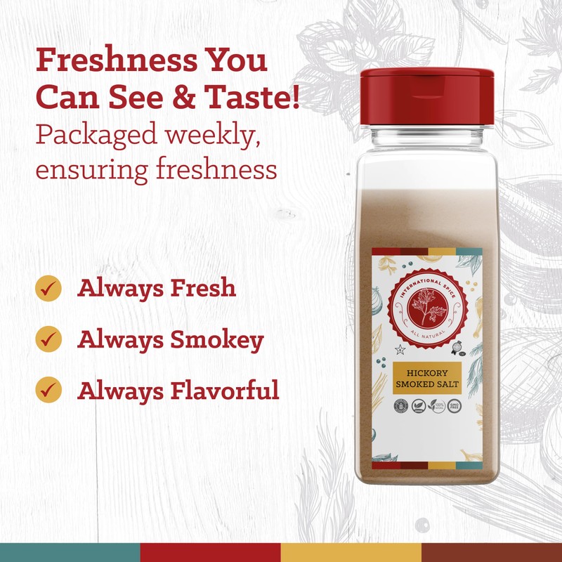 Hickory Smoked Salt by International Spice, Cooking Gifts for Men,