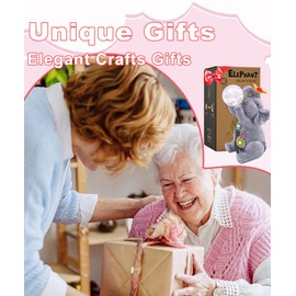 Philodwell Solar Funny Elephant Statue for Garden: Outdoor Sculptures with Ball Lights and Butterfly Clearance Lawn Ornaments Home Yard Art Porch Patio Balcony - Unique Gifts for Mom Grandma Women