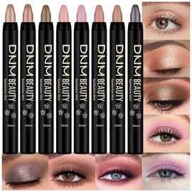 evpct 8Pcs Cream Eye Shadow Brightener Sticks Set for Wowen, Waterproof Long-Lasting Eye Makeup Kit, Multi-Color Natural & Shimmery Shades Contour Creamy Eyeshadow Stick Pen Pencil Crayon, Set06