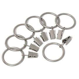 Iron Metal Curtain Clip Rings 1 1/2 Inch Interior Diameter (20, Satin Nickel)
