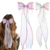Tyqour 2PCS Rainbow Hair Bows for Girls Teen, Large Kawaii
