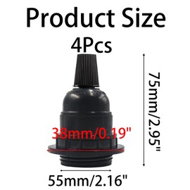 Runseaway 8Pcs E26 E27 Bakelite Black Medium Base Light Socket, Keyless DIY Vintage Style Edison Lamp Holder, Retro Replacement Cover Pendant Lamp Holder for Bulbs and Lampshades