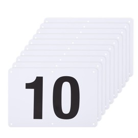 HALSUN Parking Lot Number Plate No.1-No.10, Set of 10, PVC, 9.8 x 6.5 inches (250 x 165 mm), Thickness 0.04 inch (1 mm), 6 Holes, Round Corners