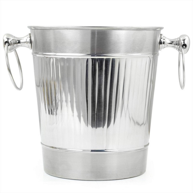 Vertical Striped Nickel Plated Majestic Wine & Ice Bucket with