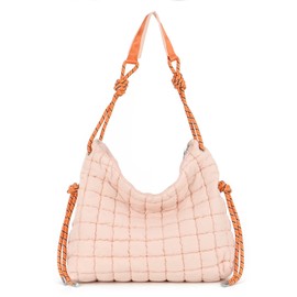 Freiesoldaten Puffer Tote Bag for Women Lightweight Quilted Crossbody Shoulder Bag Soft Puffy Large Purse