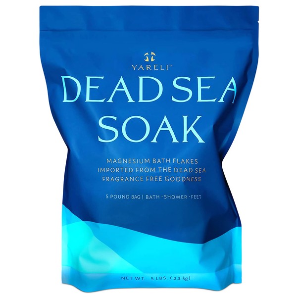 Yareli Dead Sea Bath & Foot Soak, Magnesium Bath Salt Flakes, 5lb
