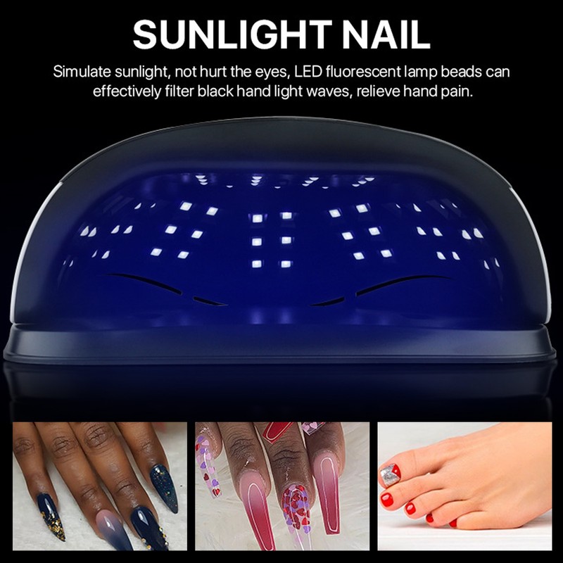 256W Nail Gel Curing Lamp 57pcs Light Chips Detachable Bottom