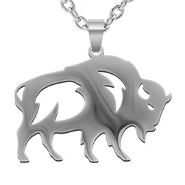 Wchama Bison Necklace for Men Women Gift Stainless Steel Pendant Chain Jewelry Necklaces (Bison)