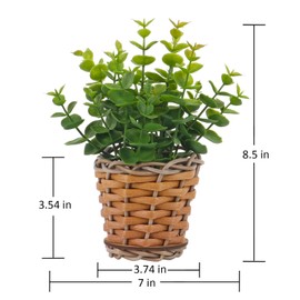 Season 2 Season 2 Pack Small Fake Plants Eucalyptus Potted Artificial Plant for Table,Bathroom,Farmhouse, Home Décor