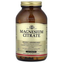Solgar, Magnesium Citrate, 120 tablets (200mg per tablet) / Solgar (솔가), 마그네슘시트레이트, 120정(1정당 200mg)