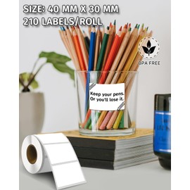 iEager M110 Thermal Labels, 1.57"x1.18" (40x30mm) Thermal Stickers Self-Adhesive Label for M120/M110/M110s/M200/M220 Label Maker, 210 Labels/Roll, White