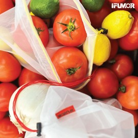 15 Pack Eco-Friendly Reusable Mesh Produce Bags – Washable & Durable Mesh Produce Bags Drawstring with Colorful Tare Weight Tags - Reusable Produce Bags Grocery, Storage & Vegetable bags – 3 Sizes