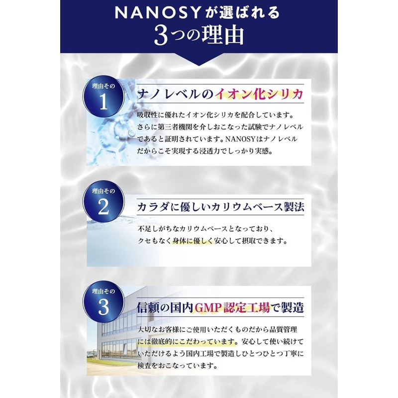 NANOSY 高純度シリカ濃縮液 ナノシー 水溶性珪素濃縮液 Si+ イオン化珪素 ミネラル (50ml) 3本セット