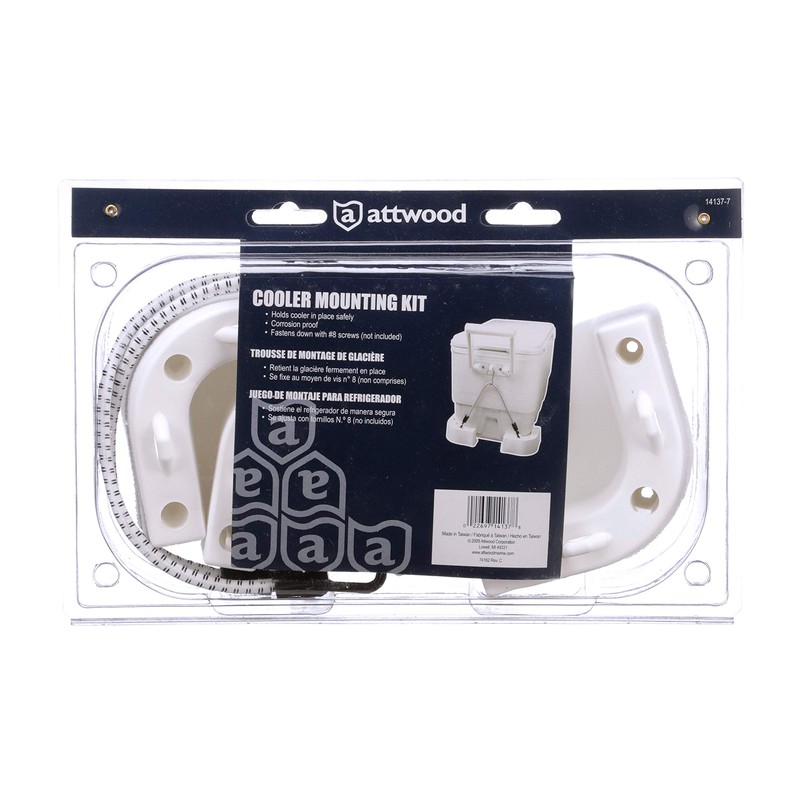 Attwood 14137-7 Cooler Mounting Kit, 4 Corner Pieces, 2 Quick-Connect