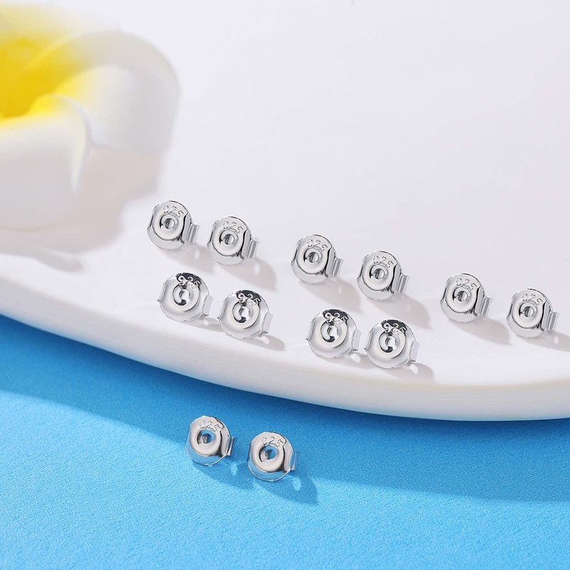 Earring Backs for Studs, Moconar 12PCS 925 Sterling Silver Earring