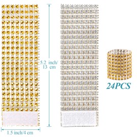 24Pack Napkin Rings, Gold Napkins Rings Plastic, Gold Napkin Holders for Anniversary, Birthday, Parties, Weddings and Dinners