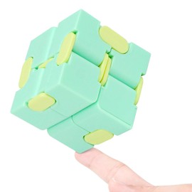 Infinitycube Fidget Toy Stress Relieving Fidgeting Game for Kids and Adults,Cute Pocket-Sized Unique Gadget for Anxiety Relief and Kill Time (Macaron Green)