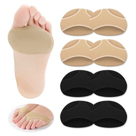 Almohadillas metatarsianas de tela, manga metatarsiana con almohadillas de gel, 4 pares de almohadillas de bola de pies, almohadillas para aliviar el dolor, almohadillas para el antepié, cuidado de la salud del pie para evitar el desgaste de los pies (M-