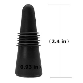 ANIN 8 pcs of Wine Stoppers, Reusable Silicone Beverage Bottle Sealer Replacement with Grip Top for Cork to Keep the Wine Fresh - Black