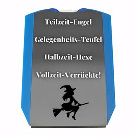 Part-Time Angel Parking Disc with Saying Occasion Devil A Funny Parking Disc for the Car Motif Teenager Witch Ice Scraper Young Women