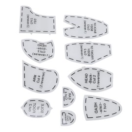 Memory Bear Template Ruler Set Memory Bear Sewing Template Kit, Acrylic Memory Bear Pattern Ruler Set for Crafts, Quilting, and Memory Bears