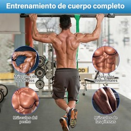 KIROGILY 15PCS Ligas y Bandas de Resistencia para Ejercicio, Bandas Elásticas Resistencia con 3 Bandas, Asas, Anclaje Puerta, Ganchos y Bolsa; Ligas para Ejercicio Ideal para Entrenamiento y Fitness