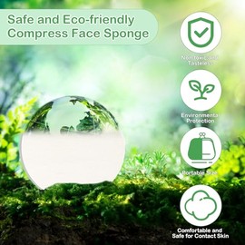 Luxiv 84 Esponjas Faciales Comprimidas, Esponjas Limpiadoras Faciales para Esteticistas, Esponjas Redondas de Maquillaje Comprimidas para Lavar El Ros