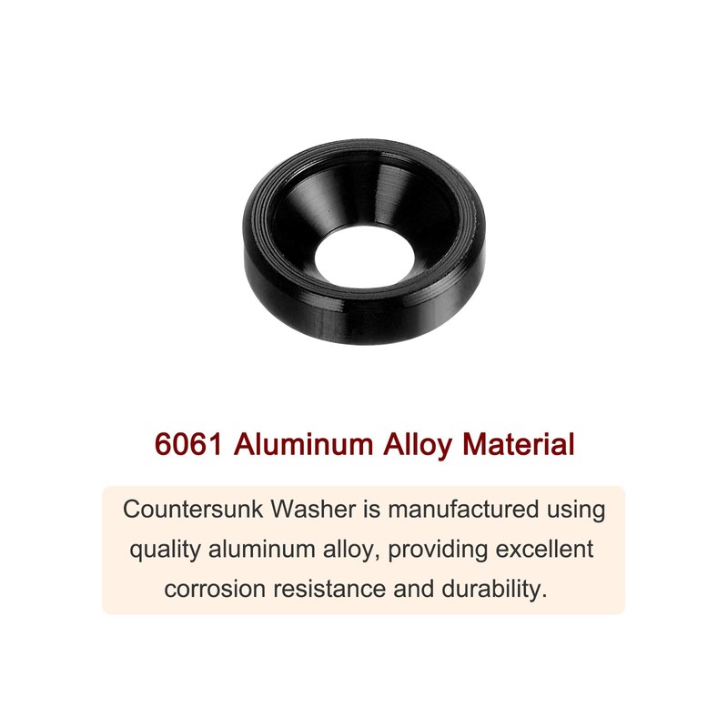 sourcing map 30pcs M3 Anodized Aluminum Alloy Countersunk Washers Screw