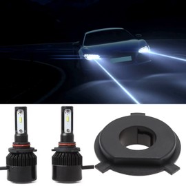 Be In Your Mind 4 x H4 LED Headlight Adapter Socket Lamp Holder with Sealing Rings Car Headlight Lamp Holder Lighting Assemblies Plastic Black