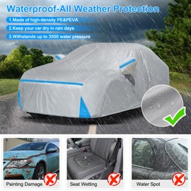 BETERNY BETERNY Car Cover for 2002-2025 Nissan Altima, Waterproof Custom-fit All Weather Sun Rain UV Snow Wind Protection Outdoor Altima Full Car Cover with Door Zipper & Cotton Lining-Grey
