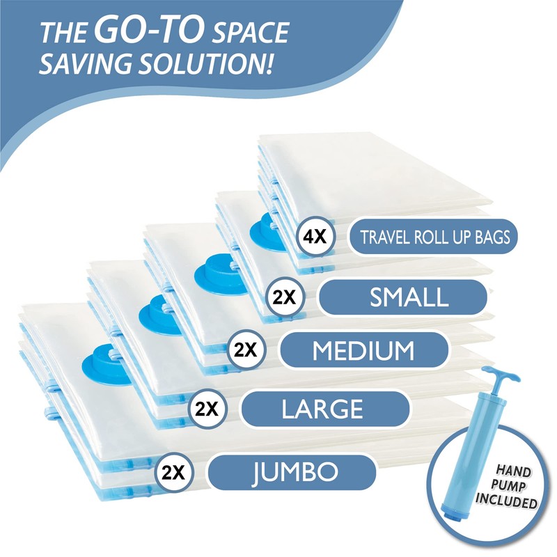 12 Pack Vacuum Storage Bags, Space Saver Vacuum Storage Bags,