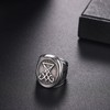 JewelryWe Men's Lucifer Sigil Ring: Satanic Hypoallergenic Stainless Steel Baphomet