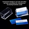 LSYYSL 4 Pieces Transparent Business Card Box, Plastic Business Card