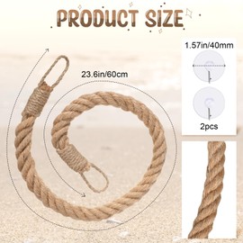 JellyArch Hermit Crab Toys Hermit Crab Climbing Jute Rope Ladder with Hooks Hermit Crab Toys Reptile Tank Terrarium Accessories Habitat Decor for Hermit Crab Lizards Geckos Snakes (23.6 Inch)