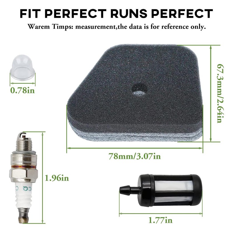 FS 55R FS90R Air Filter Fuel Line Primer Bulb Tune