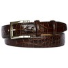 PASQUALE CUTARELLI Mens Crocodile Pattern Italian Leather Belt Brown Large