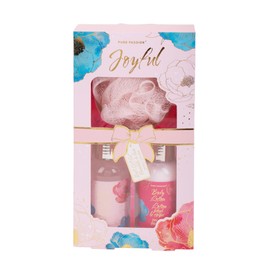 PURE PASSION Shower Set includes Shower Gel, Body Lotion and Bath Sponge