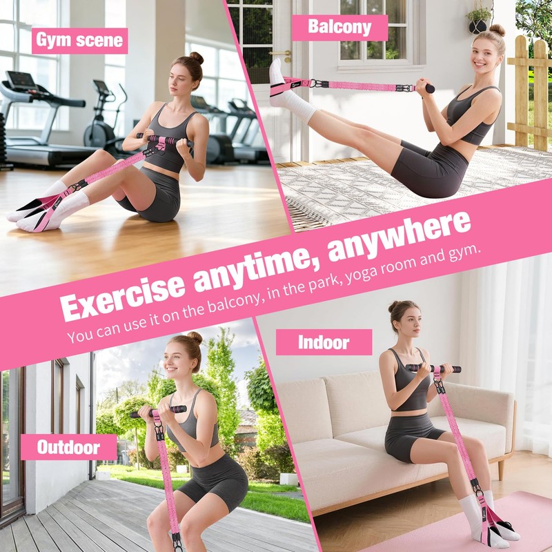 Bbtops Pedal Resistance Band with Handle for Women Men, Pink