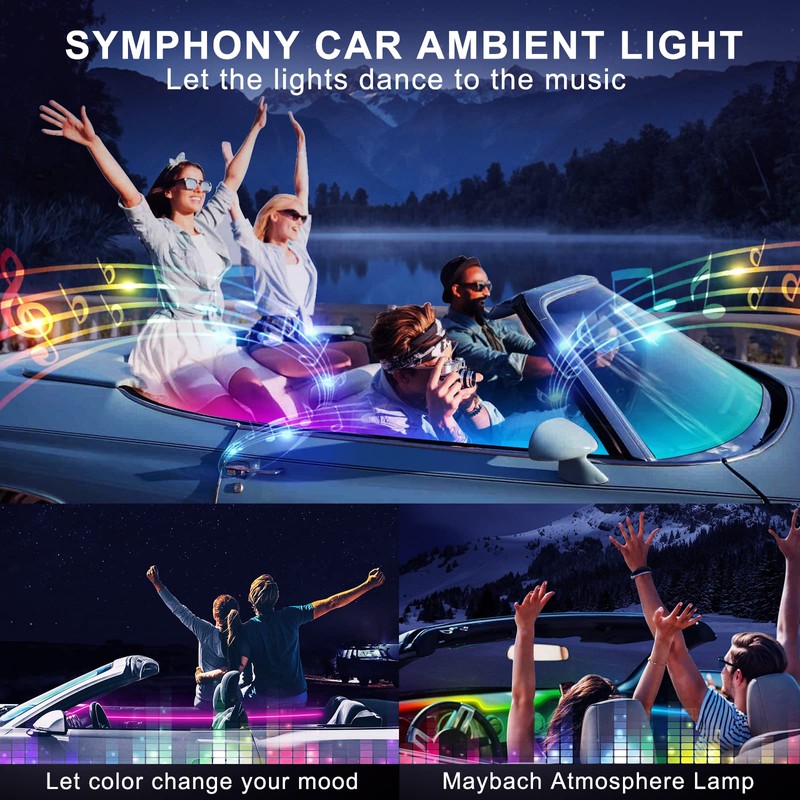 Acrylic Interior Car LED Strip Light with Wireless APP, 10
